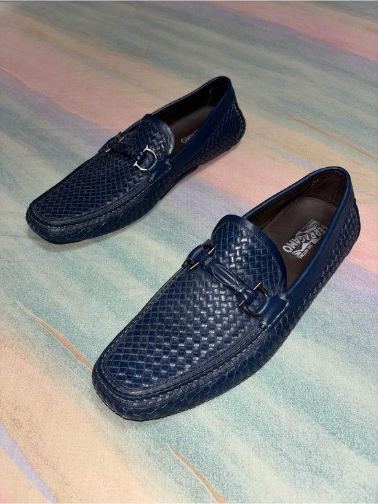 Salvatore Ferragamo Other - Size 13 Salvatore Ferragamo Parigi Gancini Logo  Blue Leather Drivers RARE!$$895